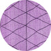 Round Machine Washable Abstract Purple Modern Area Rugs, wshabs3080pur