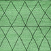 Square Abstract Emerald Green Modern Rug, abs3080emgrn