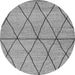 Round Machine Washable Abstract Gray Modern Rug, wshabs3080gry