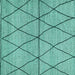 Square Machine Washable Abstract Turquoise Modern Area Rugs, wshabs3080turq