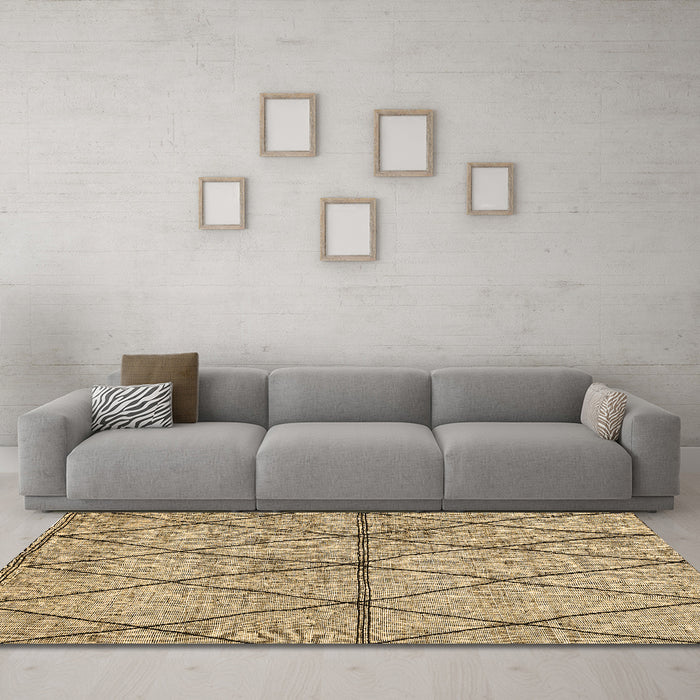 Machine Washable Abstract Brown Modern Rug in a Living Room,, wshabs3080brn