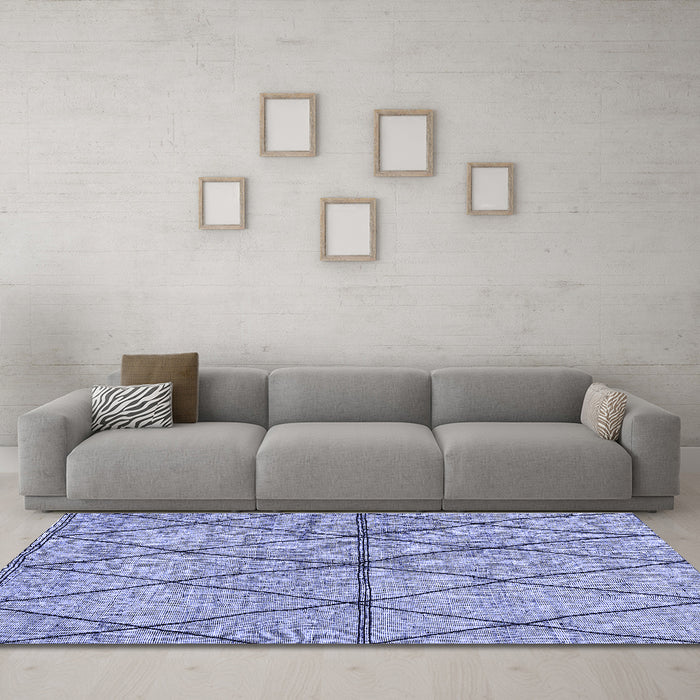 Machine Washable Abstract Blue Modern Rug in a Living Room, wshabs3080blu