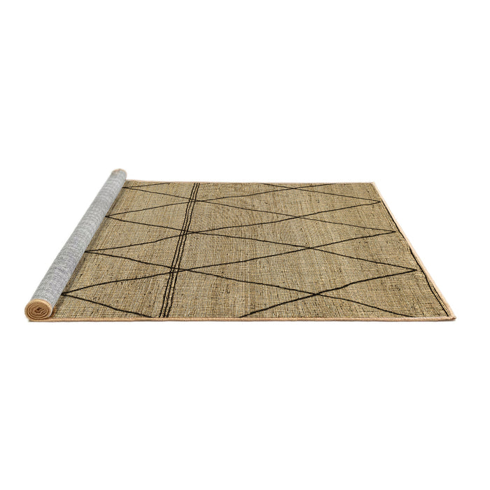 Sideview of Machine Washable Abstract Brown Modern Rug, wshabs3080brn