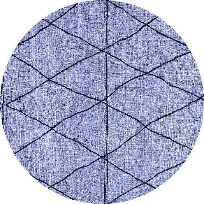 Round Abstract Blue Modern Rug, abs3080blu