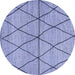 Round Abstract Blue Modern Rug, abs3080blu