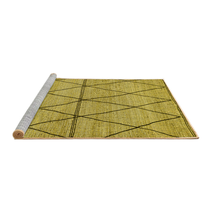 Sideview of Machine Washable Abstract Yellow Modern Rug, wshabs3080yw