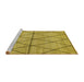 Sideview of Machine Washable Abstract Yellow Modern Rug, wshabs3080yw