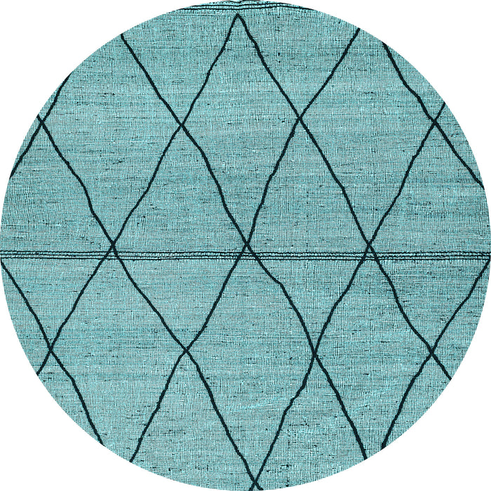 Round Abstract Light Blue Modern Rug, abs3080lblu