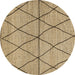 Round Abstract Brown Modern Rug, abs3080brn