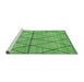 Sideview of Machine Washable Abstract Green Modern Area Rugs, wshabs3080grn