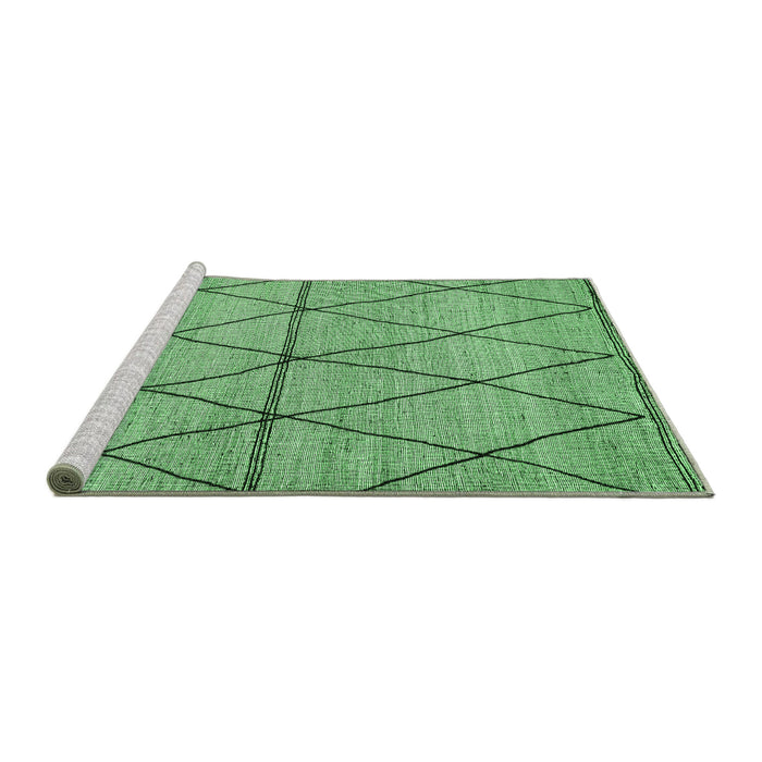 Sideview of Machine Washable Abstract Emerald Green Modern Area Rugs, wshabs3080emgrn