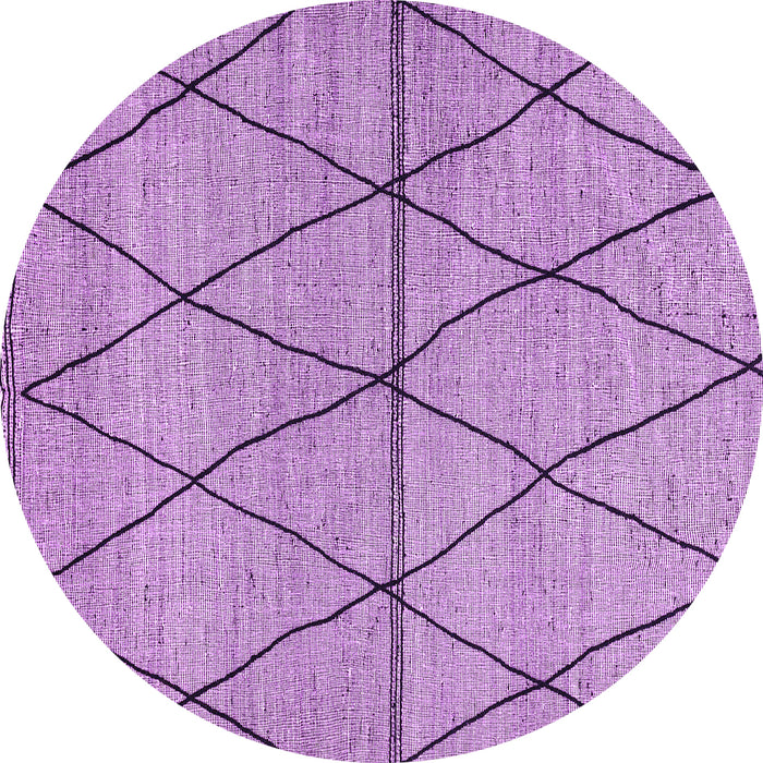 Round Abstract Purple Modern Rug, abs3080pur