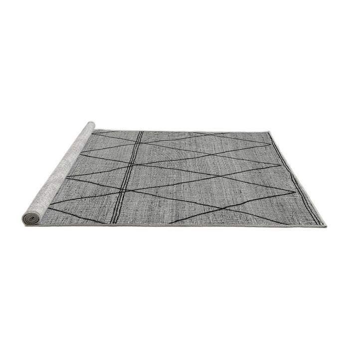 Sideview of Machine Washable Abstract Gray Modern Rug, wshabs3080gry