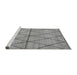 Sideview of Machine Washable Abstract Gray Modern Rug, wshabs3080gry