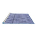 Sideview of Machine Washable Abstract Blue Modern Rug, wshabs3080blu