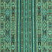 Square Machine Washable Abstract Turquoise Modern Area Rugs, wshabs3081turq