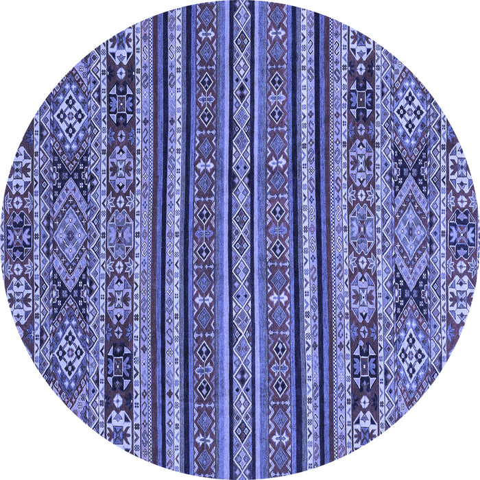 Round Machine Washable Abstract Blue Modern Rug, wshabs3081blu