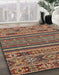 Abstract Brown Red Modern Rug in Family Room, abs3081