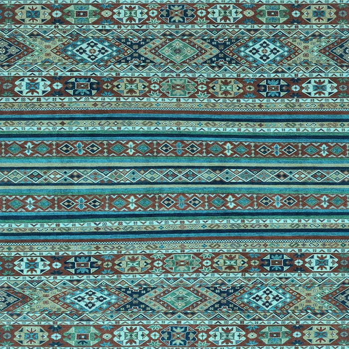 Square Machine Washable Abstract Light Blue Modern Rug, wshabs3081lblu