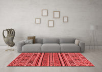 Machine Washable Abstract Red Modern Rug, wshabs3081red