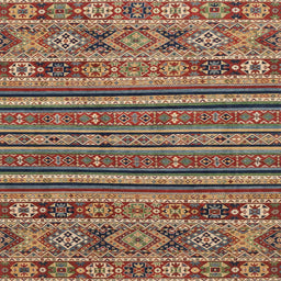 Square Machine Washable Abstract Brown Red Rug, wshabs3081