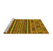 Sideview of Machine Washable Abstract Yellow Modern Rug, wshabs3081yw