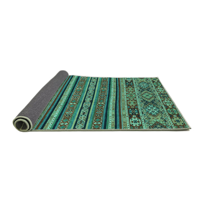 Sideview of Abstract Turquoise Modern Rug, abs3081turq