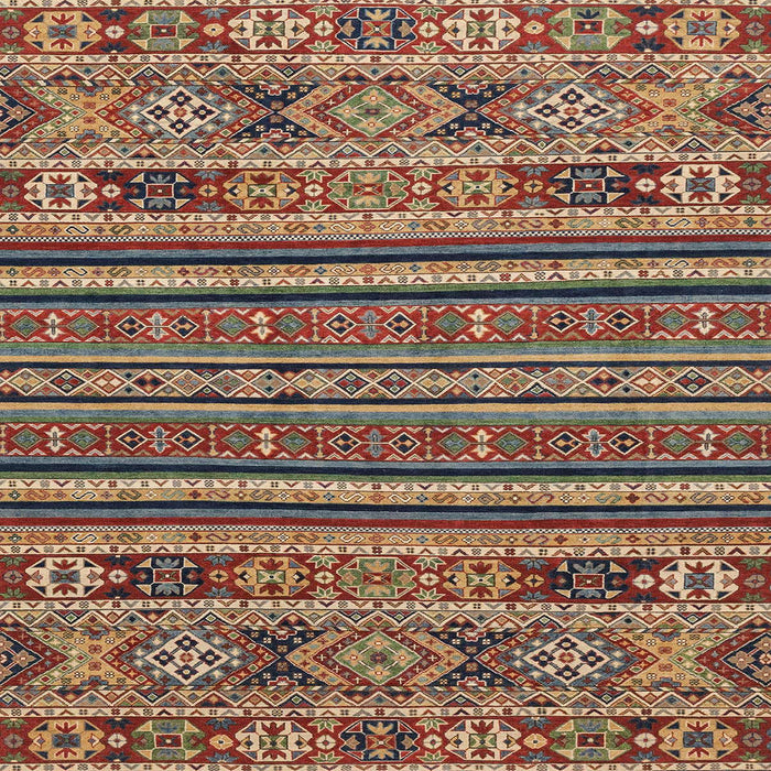 Square Abstract Brown Red Modern Rug, abs3081