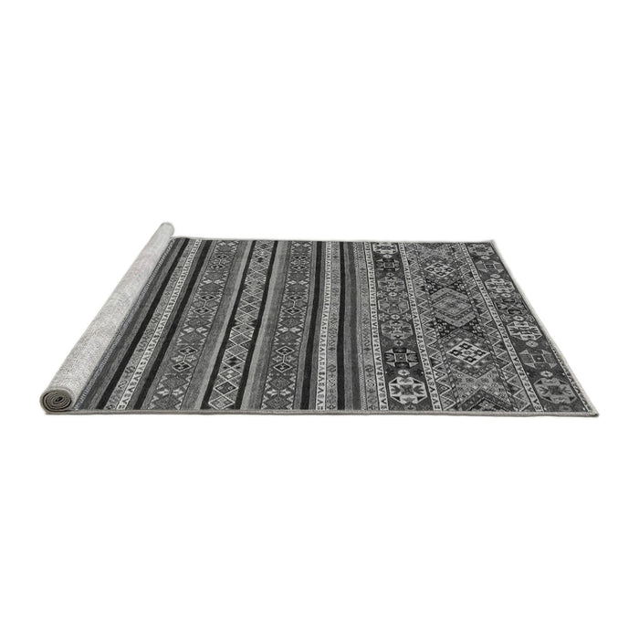 Sideview of Machine Washable Abstract Gray Modern Rug, wshabs3081gry