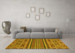 Machine Washable Abstract Yellow Modern Rug in a Living Room, wshabs3081yw