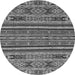 Round Machine Washable Abstract Gray Modern Rug, wshabs3081gry