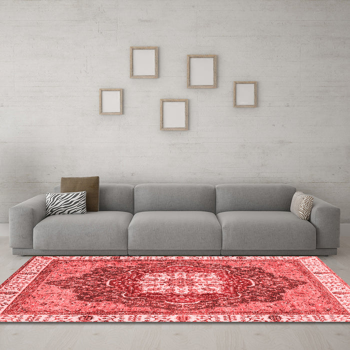 Modern Red Washable Rugs
