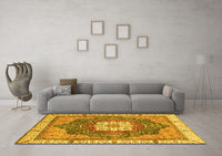 Machine Washable Abstract Yellow Modern Rug, wshabs3082yw