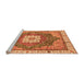 Sideview of Machine Washable Abstract Orange Modern Area Rugs, wshabs3082org