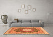 Machine Washable Abstract Orange Modern Area Rugs in a Living Room, wshabs3082org