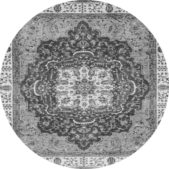Round Machine Washable Abstract Gray Modern Rug, wshabs3082gry
