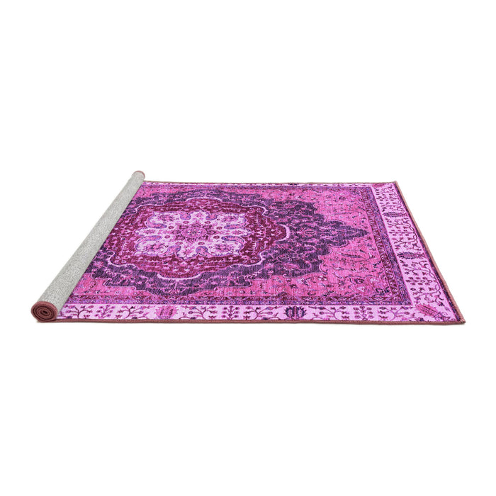 Sideview of Machine Washable Abstract Purple Modern Area Rugs, wshabs3082pur