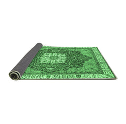 Sideview of Abstract Emerald Green Modern Rug, abs3082emgrn