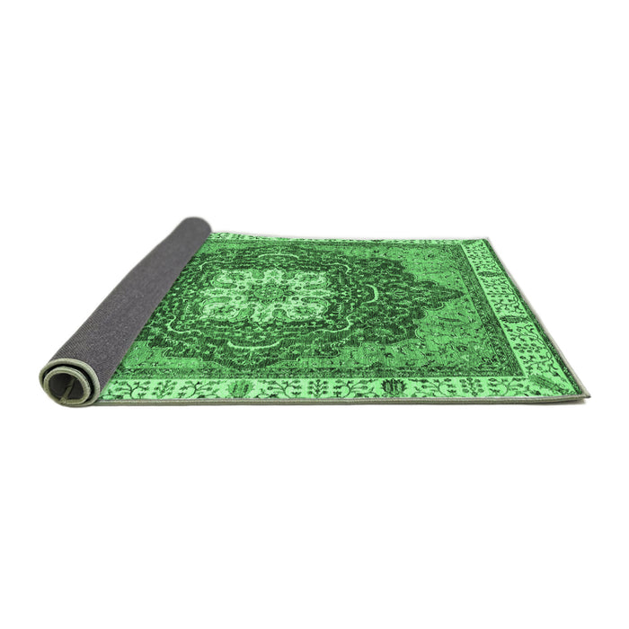 Sideview of Abstract Emerald Green Modern Rug, abs3082emgrn