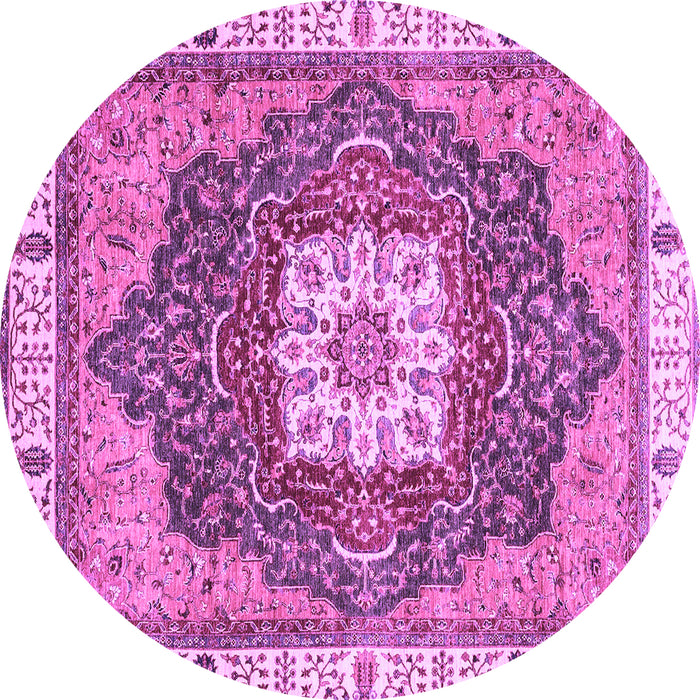 Round Abstract Purple Modern Rug, abs3082pur