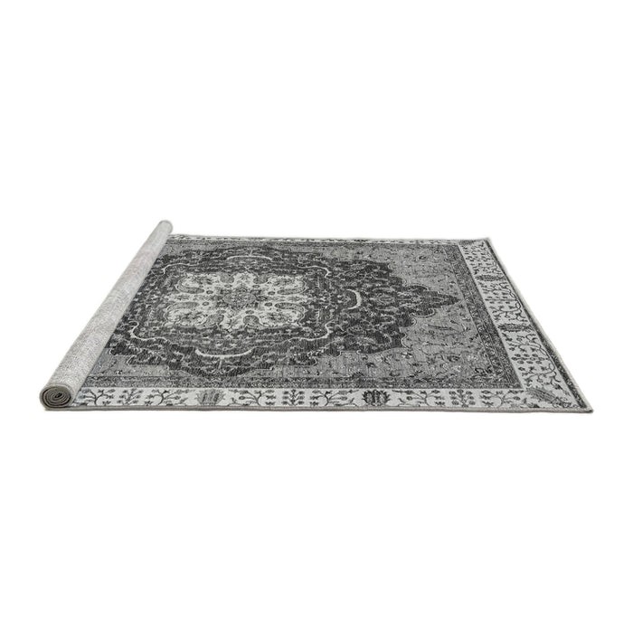 Sideview of Machine Washable Abstract Gray Modern Rug, wshabs3082gry