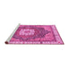 Sideview of Machine Washable Abstract Pink Modern Rug, wshabs3082pnk