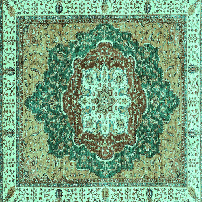 Square Abstract Turquoise Modern Rug, abs3082turq