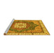 Sideview of Machine Washable Abstract Yellow Modern Rug, wshabs3082yw