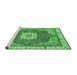 Sideview of Machine Washable Abstract Emerald Green Modern Area Rugs, wshabs3082emgrn