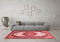 Machine Washable Abstract Red Modern Rug, wshabs3083red