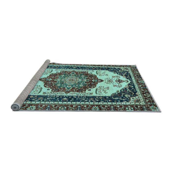 Sideview of Machine Washable Abstract Light Blue Modern Rug, wshabs3083lblu