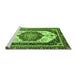 Sideview of Machine Washable Abstract Green Modern Area Rugs, wshabs3083grn