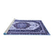 Sideview of Machine Washable Abstract Blue Modern Rug, wshabs3083blu