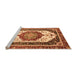 Sideview of Machine Washable Abstract Orange Modern Area Rugs, wshabs3083org